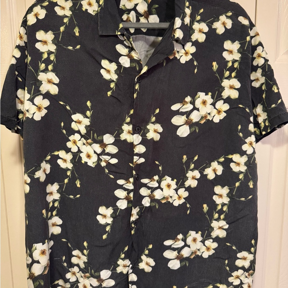 Floral Black Men's Shirt